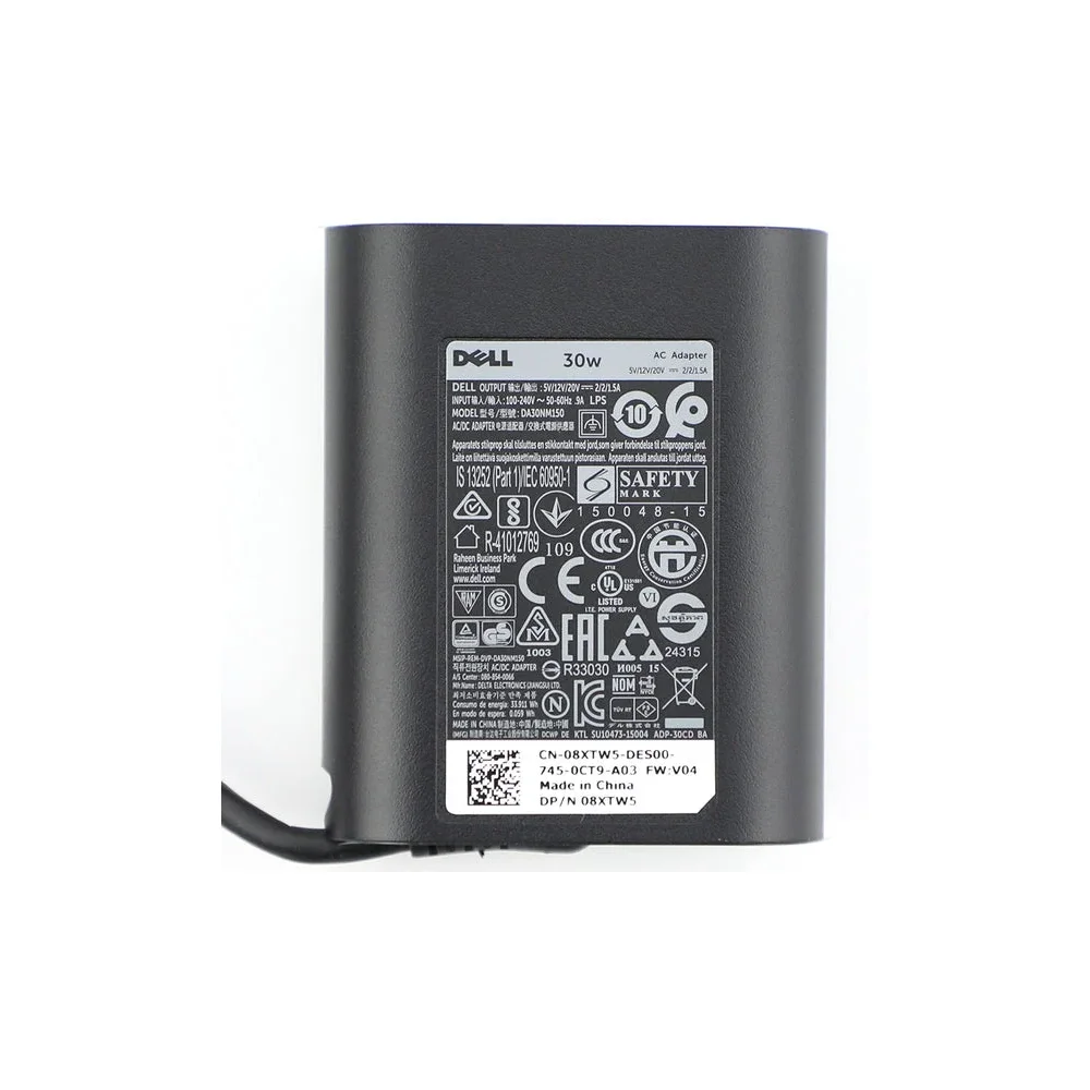 Dell Original Laptop Adapter 30w 20v/1.57a |Type-C (Box Seal Opened for Serial No) (No Power Cable Included) view 2